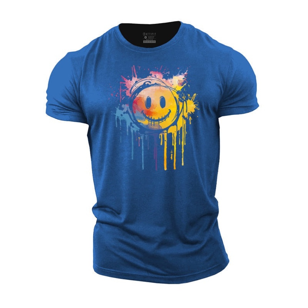 Smiley Face Cotton Short Sleeve T-Shirt